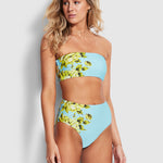 Full Bloom High Waisted Bikini Pant - Sky - Simply Beach UK