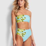 Full Bloom High Waisted Bikini Pant - Sky - Simply Beach UK