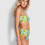 Full Bloom High Waisted Bikini Pant - Sky - Simply Beach UK