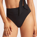 Collective High Cut Rio Bikini Pant - Black - Simply Beach UK