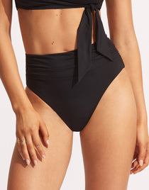 Collective High Cut Rio Bikini Pant - Black - Simply Beach UK