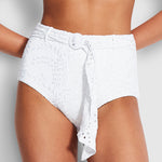 Costa Bella High Waisted Bikini Pant -  White - Simply Beach UK