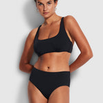 Collective DD Scoop Neck Halter Bikini Top - Black - Simply Beach UK