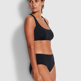 Collective DD Scoop Neck Halter Bikini Top - Black - Simply Beach UK