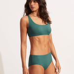 Collective Wide Side Retro Bikini Pant - Evergreen - Simply Beach UK