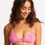 Sea Skin Ring Front Bralette Bikini Top - Fuchsia Rose - Simply Beach UK