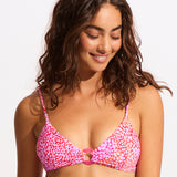 Sea Skin Ring Front Bralette Bikini Top - Fuchsia Rose - Simply Beach UK