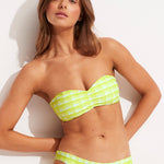 Portofino Ruched Bandeau Bikini Top - Wild Lime - Simply Beach UK