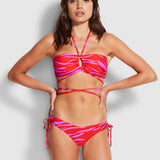 Skin Deep Loop Tie Side Bikini Pant -Mandarin Red - Simply Beach UK