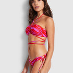 Skin Deep Loop Tie Side Bikini Pant -Mandarin Red - Simply Beach UK