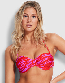 Skin Deep Bustier Bikini Top - Mandarin Red - Simply Beach UK