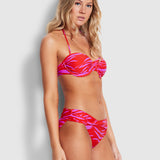 Skin Deep Bustier Bikini Top - Mandarin Red - Simply Beach UK