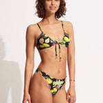 Lemoncello Drawstring Bralette Bikini Top - Black - Simply Beach UK