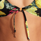 Lemoncello Drawstring Bralette Bikini Top - Black - Simply Beach UK