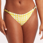 Amalfi Check Trim Hipster Bikini Pant - Lime Light - Simply Beach UK