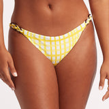 Amalfi Check Trim Hipster Bikini Pant - Lime Light - Simply Beach UK