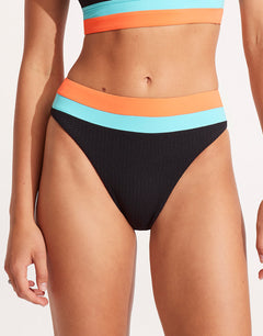 Slice of Splice High Rise Bikini Pant - Black - Simply Beach UK