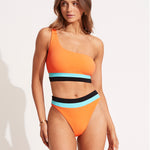 Slice of Splice One Shoulder Bikini Top - Tango - Simply Beach UK