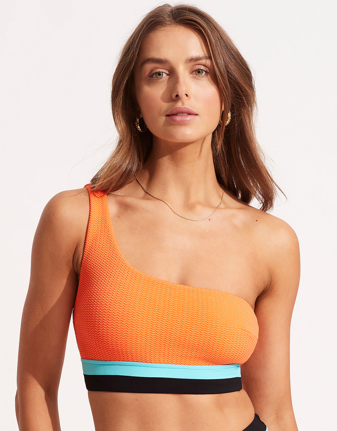 Slice of Splice One Shoulder Bikini Top - Tango - Simply Beach UK