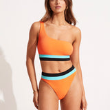 Slice of Splice One Shoulder Bikini Top - Tango - Simply Beach UK