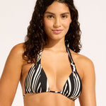 Coastline Multi Fit Longline Tri Bikini Top - Black - Simply Beach UK