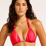 Coastline Multi Fit Longline Tri Bikini Top - Flame - Simply Beach UK