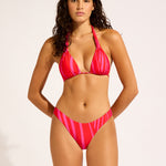 Coastline Multi Fit Longline Tri Bikini Top - Flame - Simply Beach UK