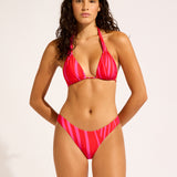 Coastline Multi Fit Longline Tri Bikini Top - Flame - Simply Beach UK