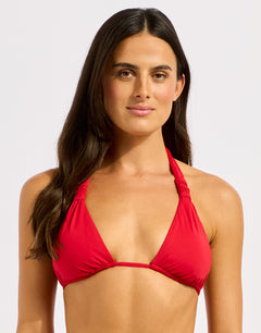 Collective Multi Fit Longline Tri Bikini Top - Cosmo Red - Simply Beach UK