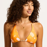 Corfu Reversible Longline Slide Tri Bikini Top - Turmeric - Simply Beach UK