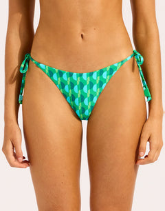 Sorrento Tie Side Rio Bikini Pant - Vivid Green - Simply Beach UK