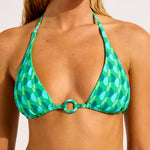 Sorrento Reversible Longline Slide Tri Bikini Top - Vivid Green - Simply Beach UK