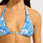 C Shells Reversible Longline Slide Tri Bikini Top - Sapphire - Simply Beach UK