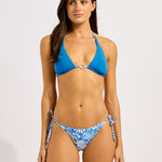 C Shells Reversible Longline Slide Tri Bikini Top - Sapphire - Simply Beach UK