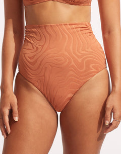 Second Wave High Waist Bikini Pant - Copper Tan - Simply Beach UK