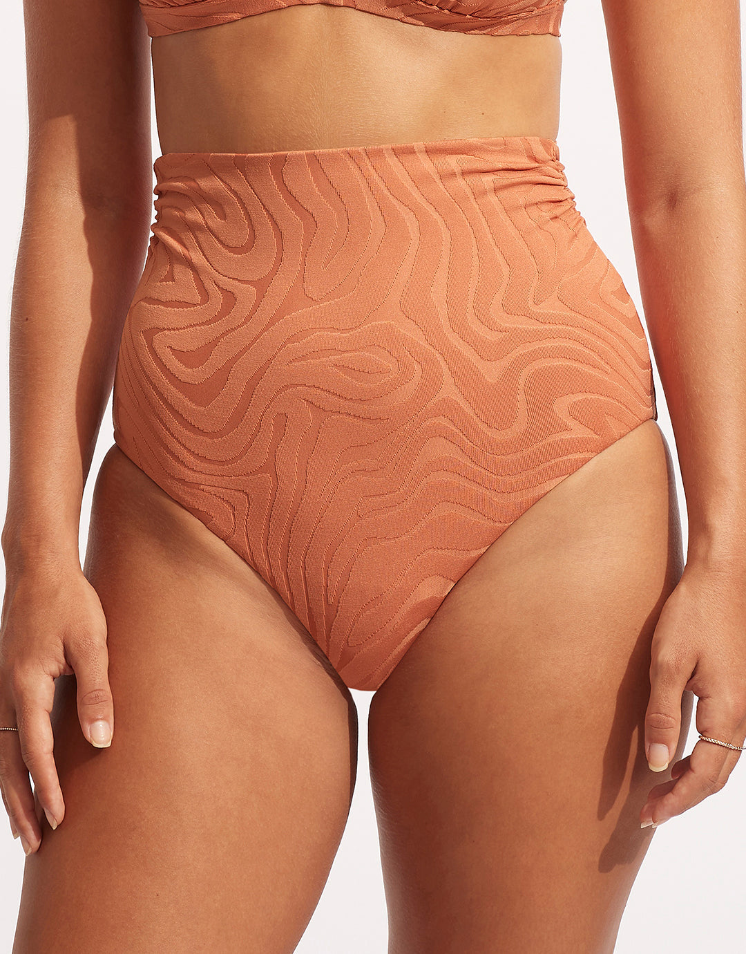Second Wave High Waist Bikini Pant - Copper Tan - Simply Beach UK