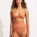 Second Wave Fixed Tri Bikini Top - Copper Tan - Simply Beach UK