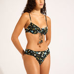 Modern Romance Ruched Side Retro Bikini Pant - Black - Simply Beach UK