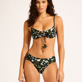 Modern Romance Ruched Side Retro Bikini Pant - Black - Simply Beach UK