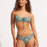 Wild at Heart Drawstring Bralette Bikini Top - Evergreen - Simply Beach UK