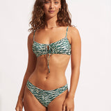 Wild at Heart Drawstring Bralette Bikini Top - Evergreen - Simply Beach UK