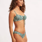 Wild at Heart Drawstring Bralette Bikini Top - Evergreen - Simply Beach UK