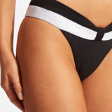 Slice of Splice Banded Bikini Pant - Black and White - Simply Beach UK
