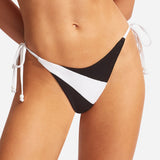 Slice of Splice Tie Side Rio Bikini Pant - Black and White - Simply Beach UK