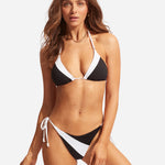 Slice of Splice Tie Side Rio Bikini Pant - Black and White - Simply Beach UK