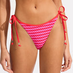 Mesh Effect Tie Side Rio Bikini Pant - Chilli Red - Simply Beach UK