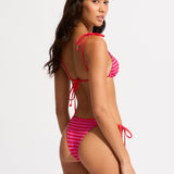 Mesh Effect Tie Side Rio Bikini Pant - Chilli Red - Simply Beach UK