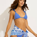 Mesh Effect Tie Side Rio Bikini Pant - Azure - Simply Beach UK