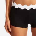 Gia Ric Rac Boyleg Bikini Pant - Black - Simply Beach UK