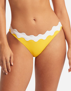 Gia Ric Rac Hipster Bikini Pant - Citron - Simply Beach UK